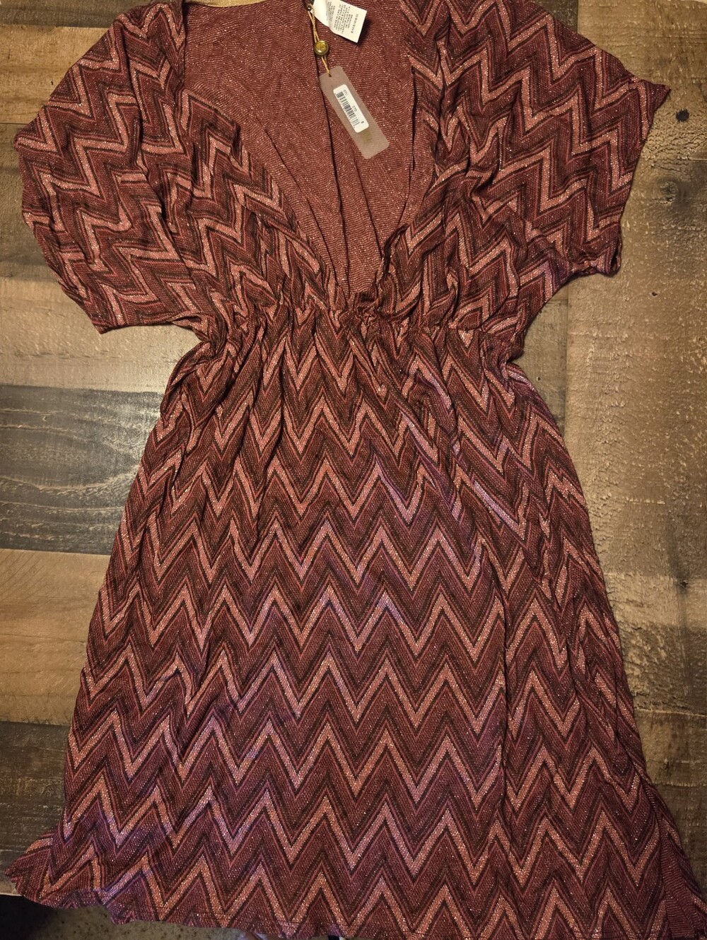 New VITAMIN A Chevron Zig Zag Swimsuit Coverup M 8 NWT - Picture 2 of 6
